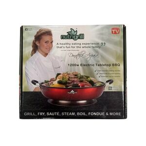 Nutrigrill 1200W Multi-Use Electric Tabletop Grill with Complete Cooking Set